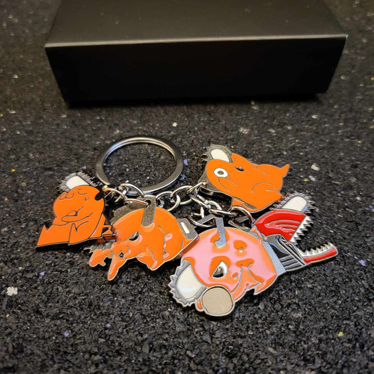 Group of Pochita Characters Keychain for Chainsaw Man Fans