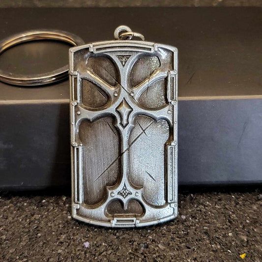 Dark Souls Battle Worn Shield Keychain - Front View