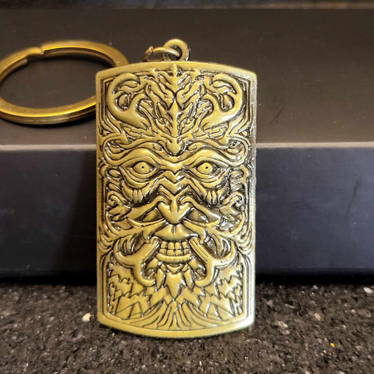 Dark Souls Demon Stare Shield Keychain - Front View