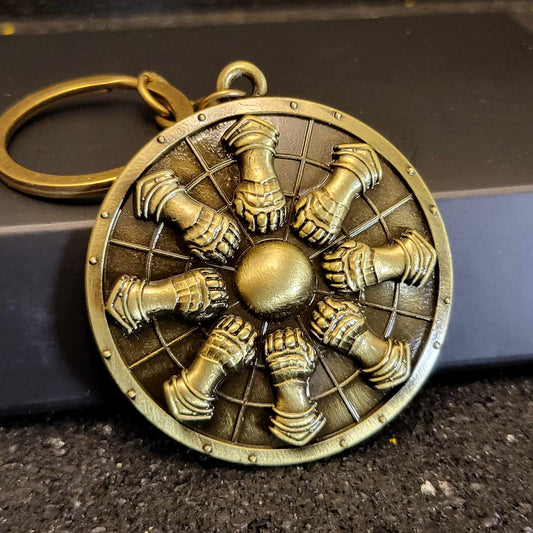 Dark Souls Gauntlet Shield Keychain - Front View