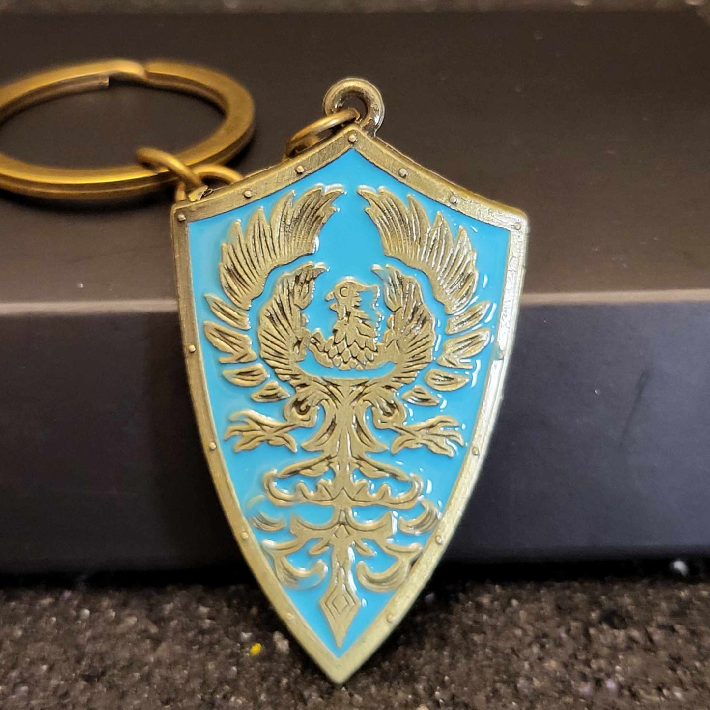 Dark Souls Golden Wing Crest Shield Keychain - Front View