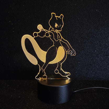 Legendary Mewtwo Shaped LED Night Light Dark