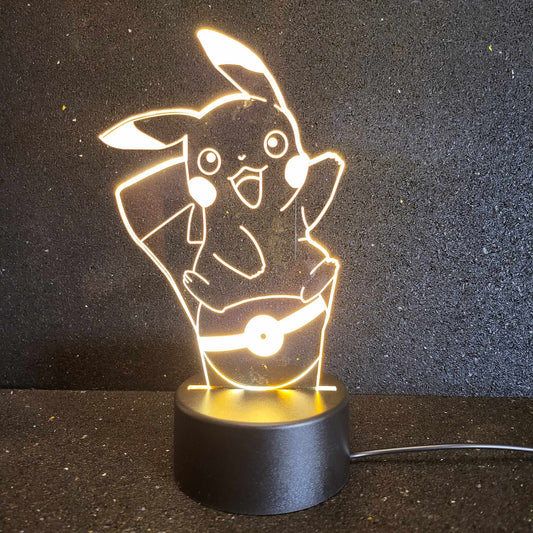 Pikachu on Poke Ball Lamp for Pokemon Enthusiasts