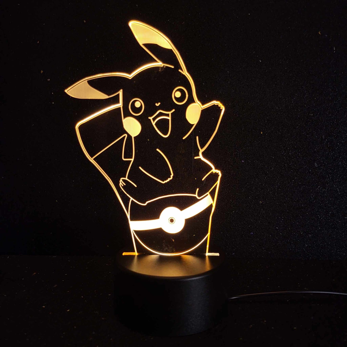 Pikachu on Poke Ball Lamp for Pokemon Enthusiasts Dark