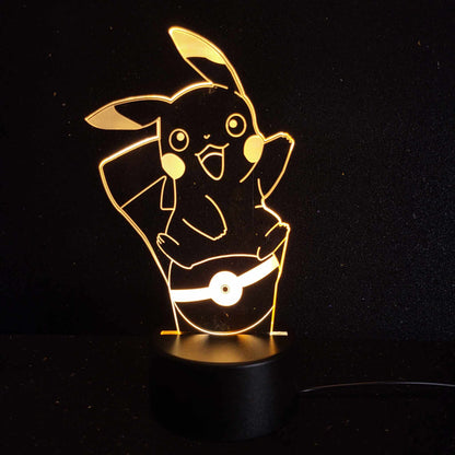 Pikachu on Poke Ball Lamp for Pokemon Enthusiasts Dark