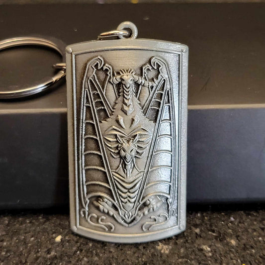 Dark Souls Sanctuary Guardian Shield Keychain - Front View