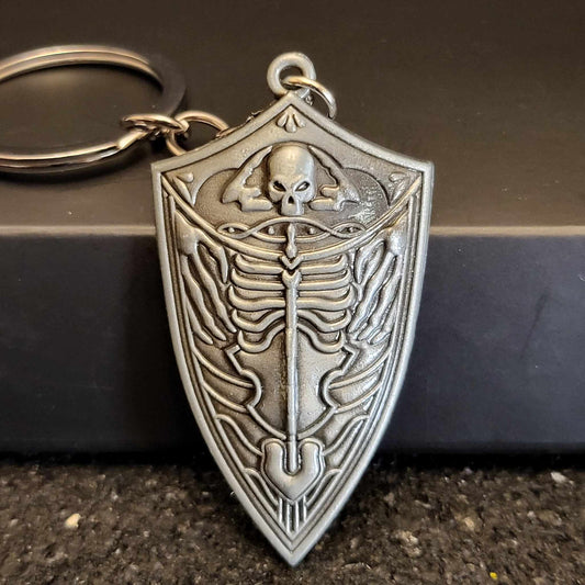 Dark Souls Skeleton Shield Keychain - Front View