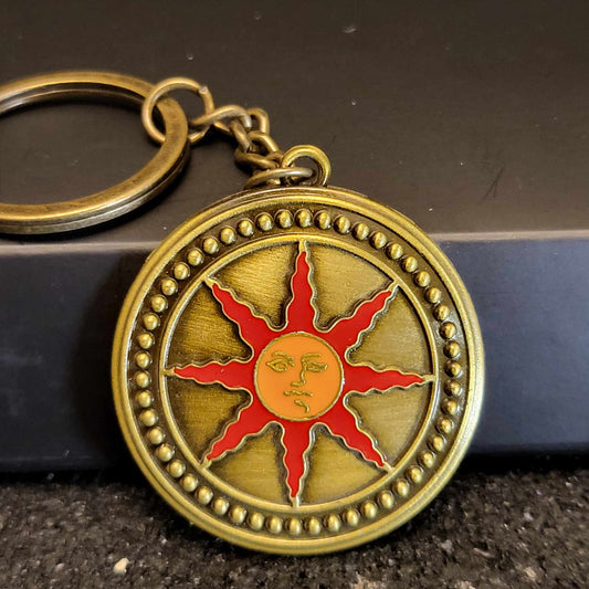 Dark Souls Sunlight Shield Keychain - Front View