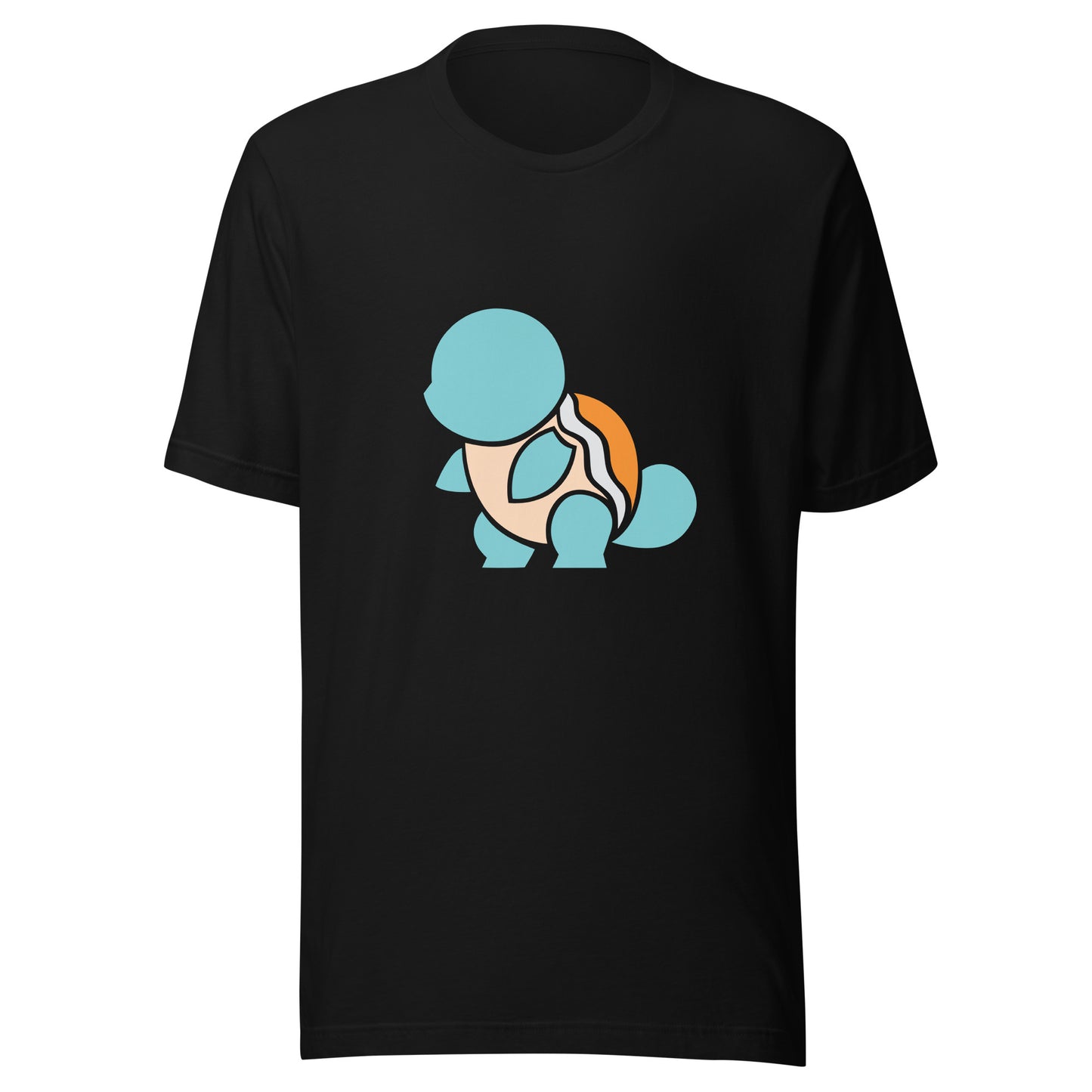 Close-up of Squirtle Graphic on Full Front Pokémon Tee Black