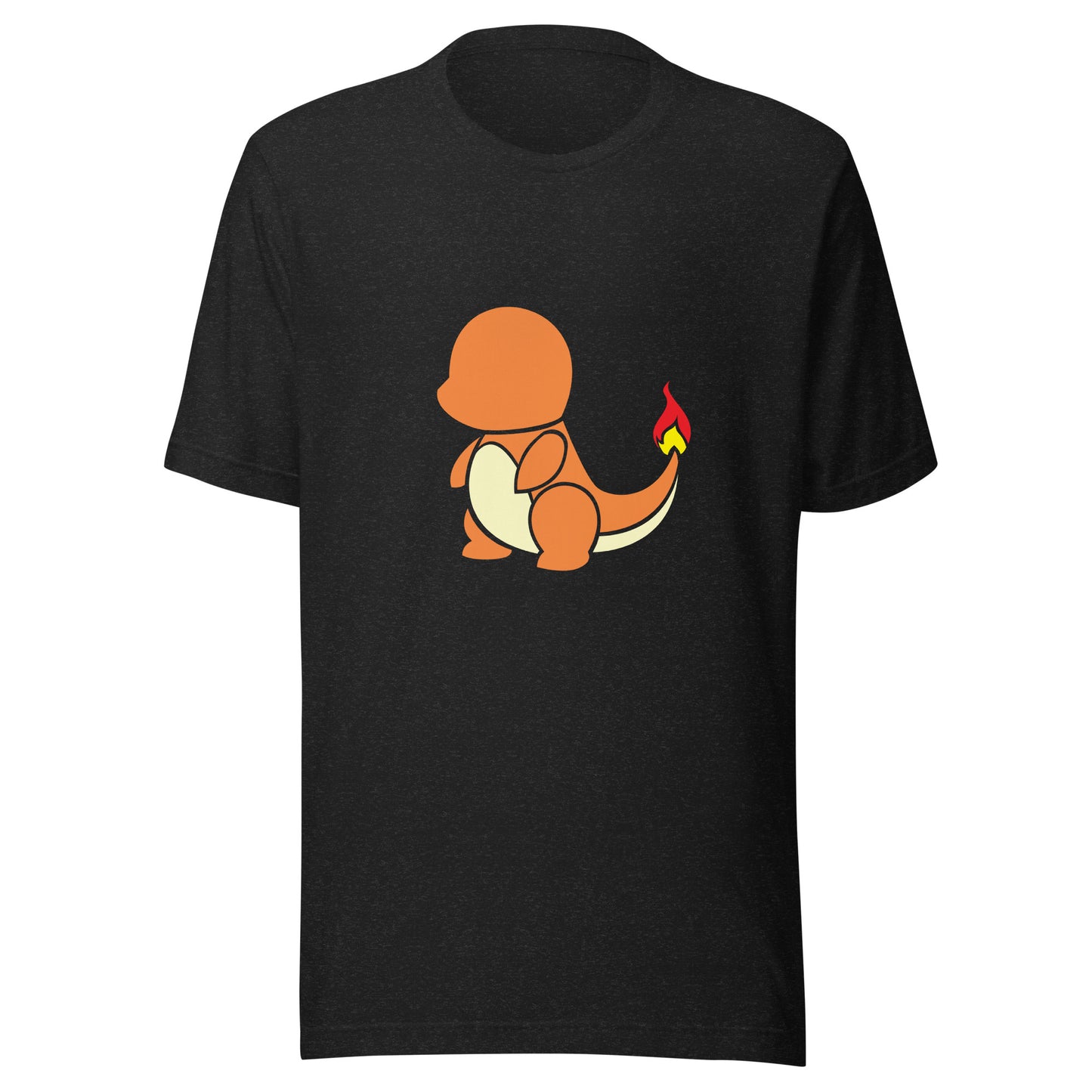 Full front view of Charmander Pokémon T-Shirt Black Heather