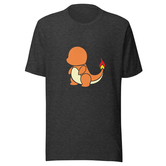 Pokémon Charmander T-Shirt with full frontal logo dark grey heather