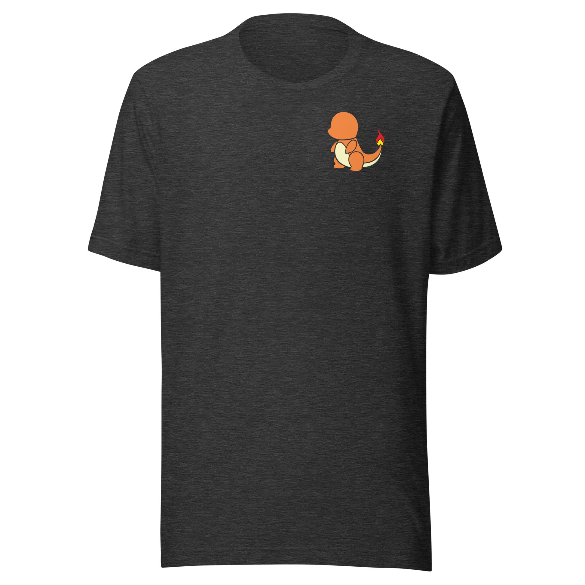 Pokémon Charmander T-Shirt with small chest logo Grey