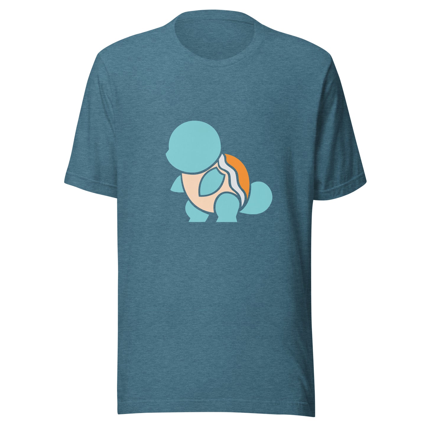 Squirtle Full Front T-Shirt - Dynamic Design Front View Deep Teal