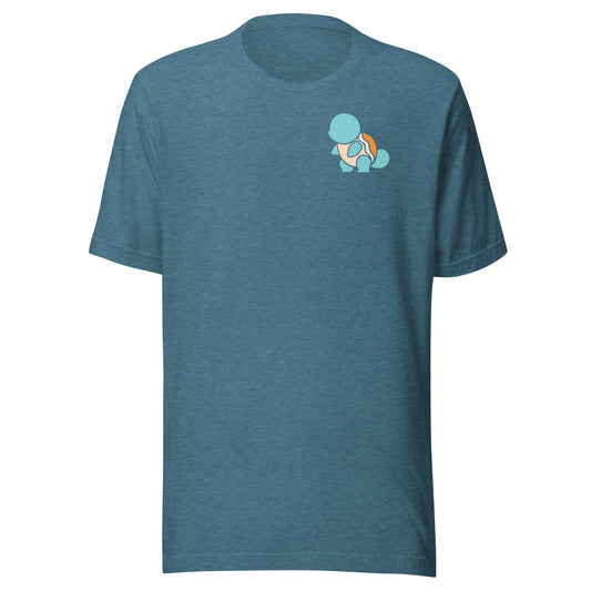 Squirtle Left Chest T-Shirt - Minimalistic Design Front View Deep Teal