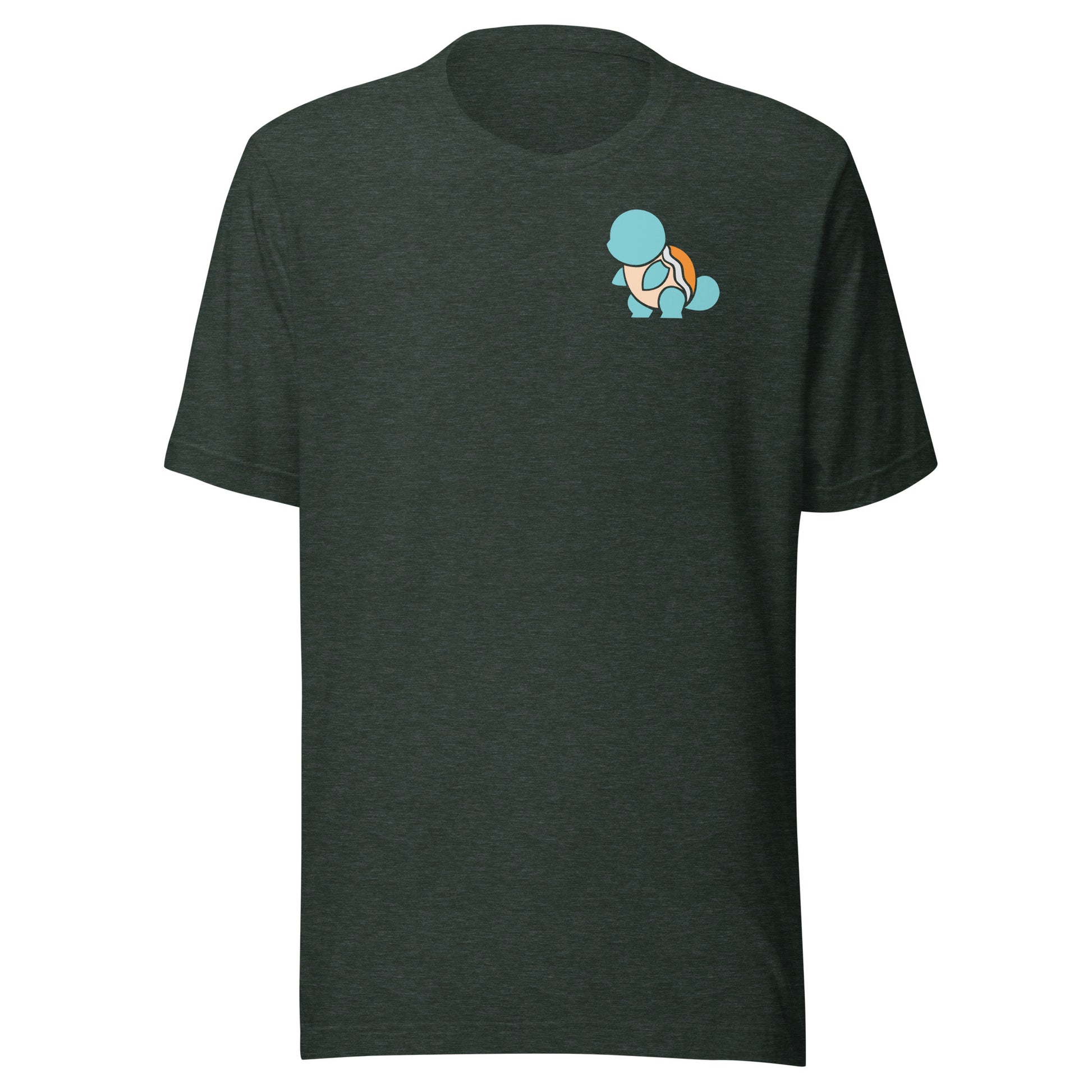 Smooth and Soft Fabric Texture - Squirtle Left Chest Tee Detail Heather Forest