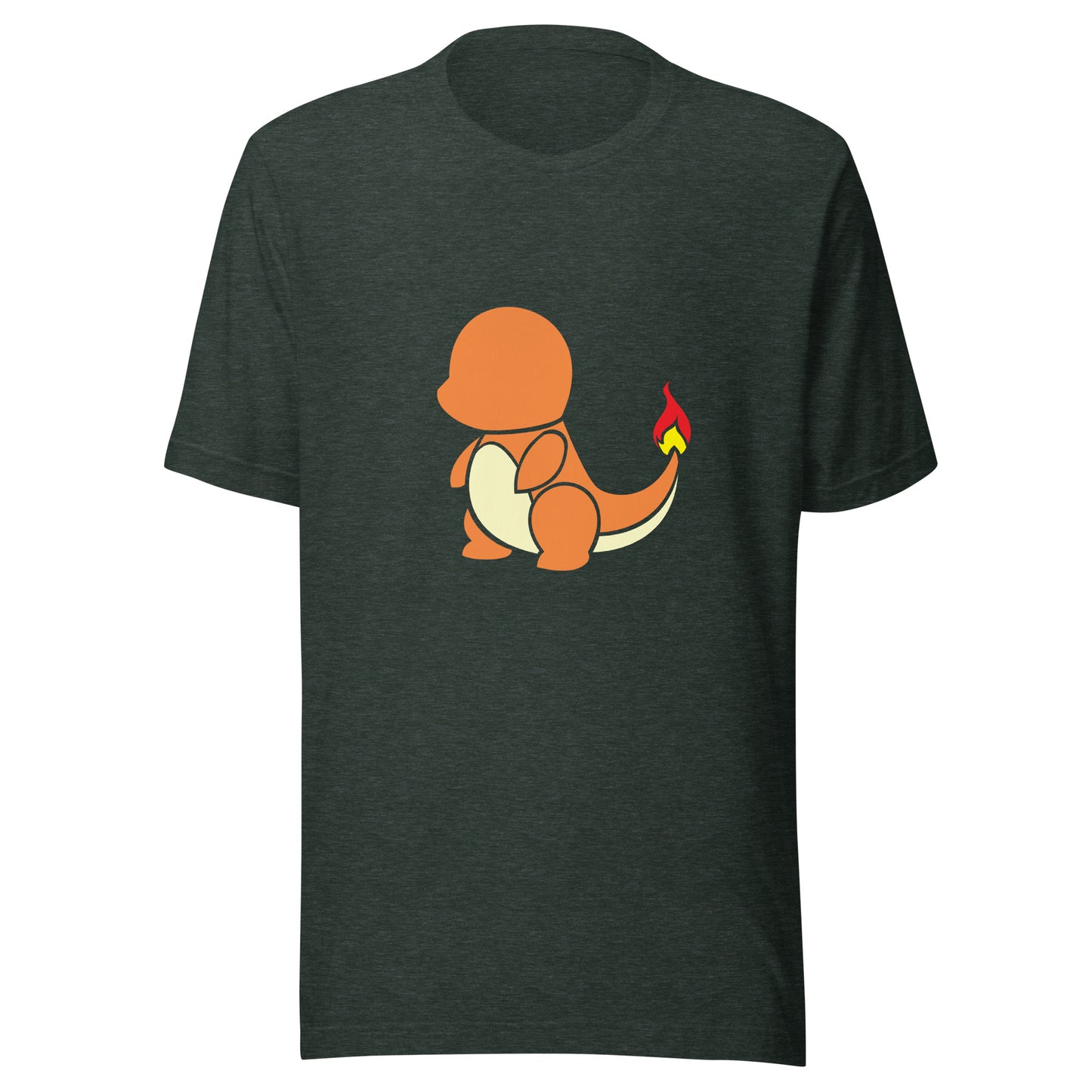 Bold Charmander design on Pokémon T-Shirt Heather Forest