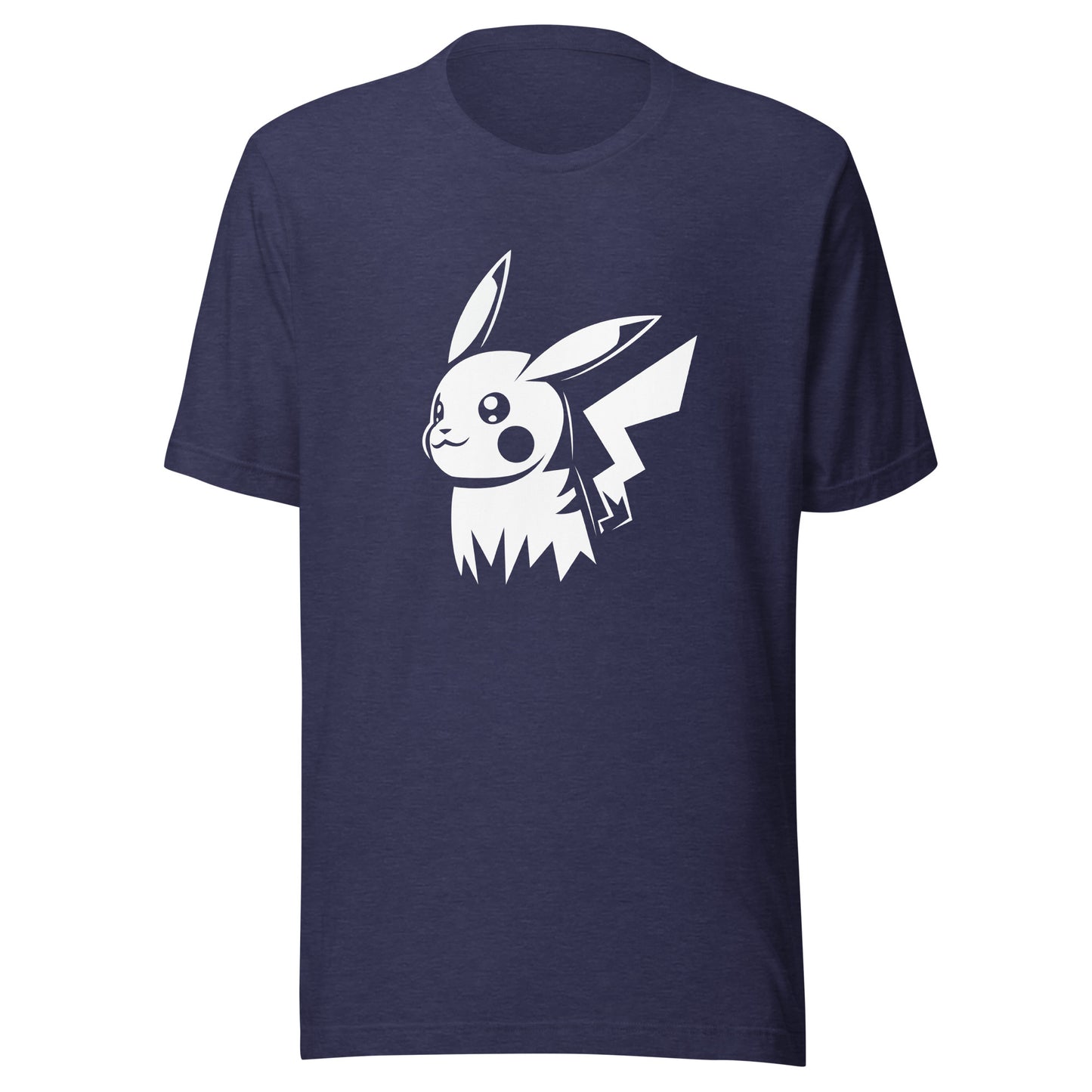 Embroidered Pokémon Logo Detail on Pikachu Full Front Tee Heather Blue