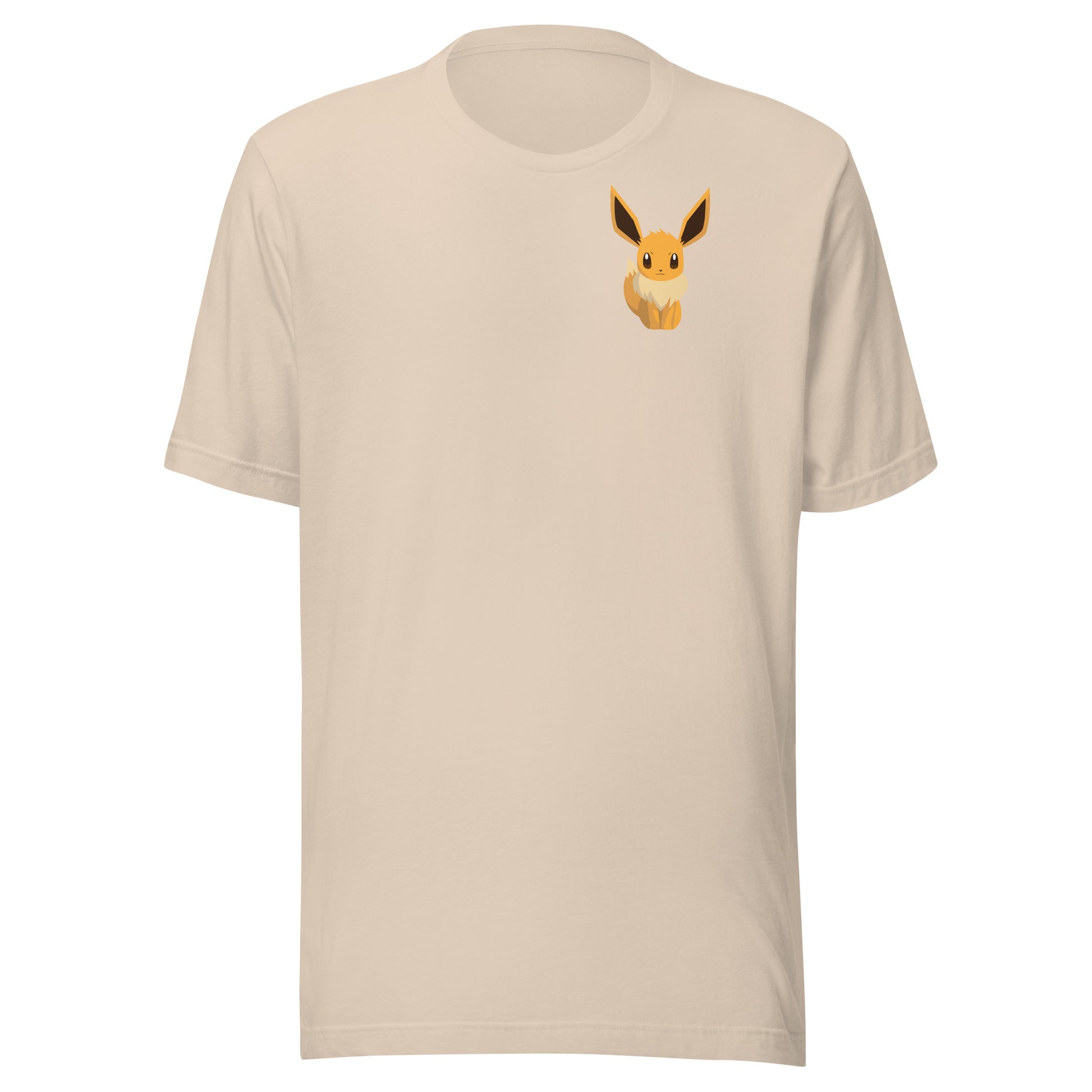 Detailed Shot of Eevee Evolution Graphic on Pokémon Tee Cream White