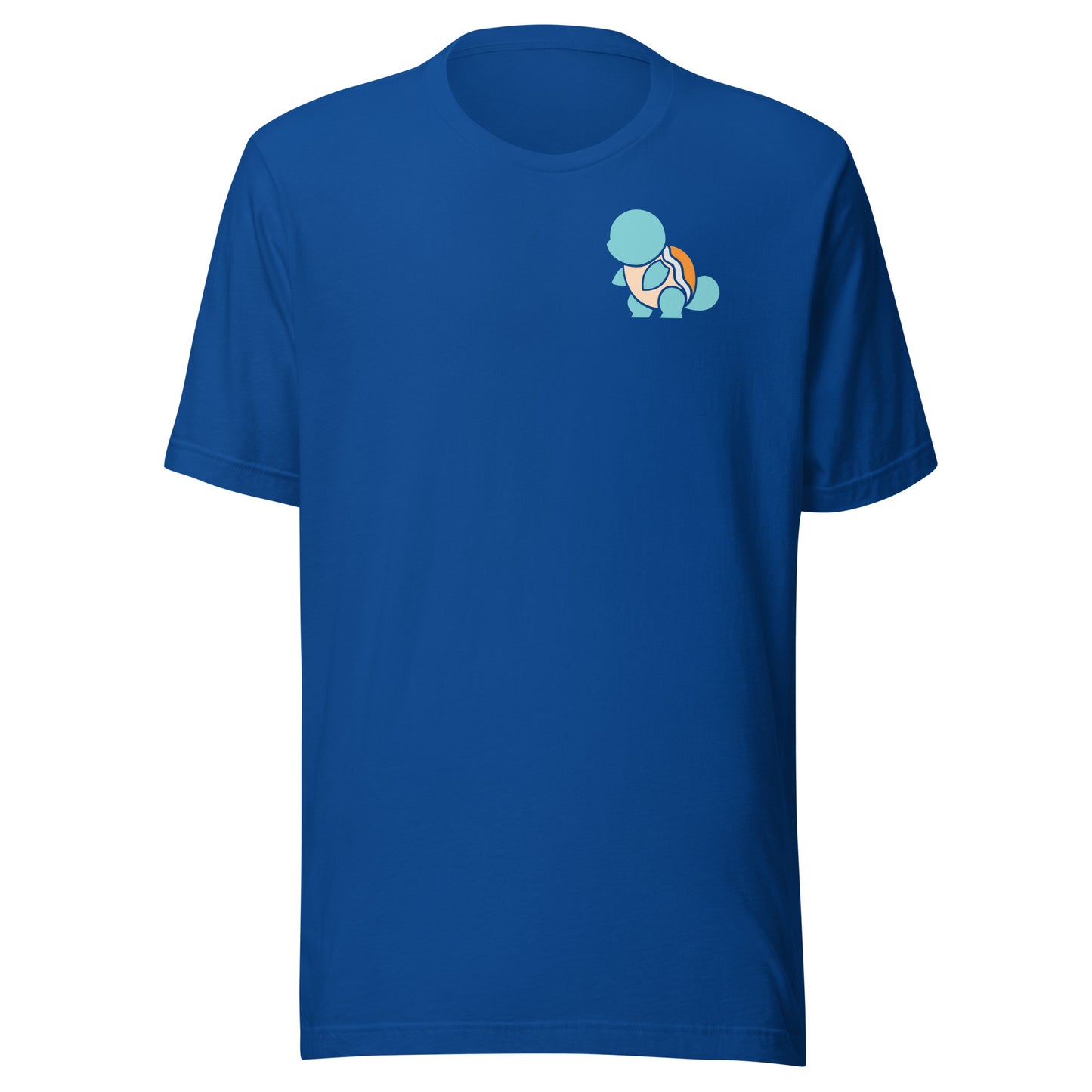 Subtle Pokémon Logo Embroidery on Squirtle Left Chest Tee Blue Royal